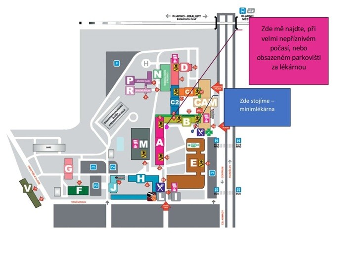 Růžová náhradní varianta při nepřízni počasí nebo obsazeném parkovišti